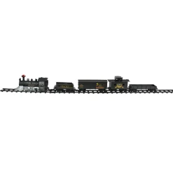 Trains*Northlight 15-Piece Pre-Lit Gray Battery Operated And Animated Classic Train Set With Sound 8.75"