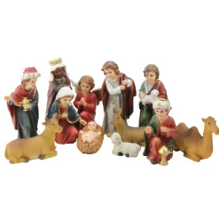 Nativities*Northlight 12-Piece Red And Beige Religious Children's First Christmas Nativity Set 8"