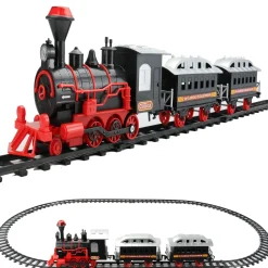 Trains*Northlight 13-Piece Red And Black Battery Operated Lighted And Animated Train Set With Sound