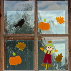 Northlight 19-Piece Scarecrow And Pumpkins Thanksgiving Gel Window Clings