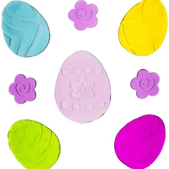 Northlight 8-Piece Yellow And Purple Easter Egg Spring Gel Window Clings