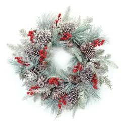 Traditional Pine Wreaths*Melrose Pine And Berry With Cone Artificial Christmas Wreath, 27-Inch, Unlit
