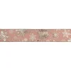 Ribbon*Northlight Pink And Gold Snowflake Christmas Wired Craft Ribbon 2.5" X 10 Yards