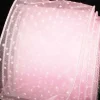 The Ribbon People Pink Polka Dotted Wired Craft Ribbon 4" X 40 Yards