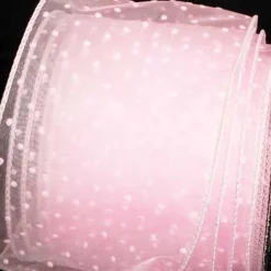 The Ribbon People Pink Polka Dotted Wired Craft Ribbon 1.5" X 80 Yards