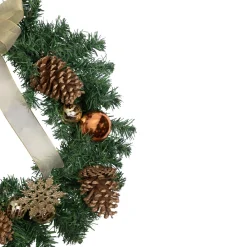 Specialty Wreaths*Northlight Pre-Decorated Ball Ornaments And Bow Artificial Christmas Wreath, 24-Inch, Unlit