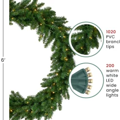 Pre-Lit Wreaths*Northlight Pre-Lit Buffalo Fir Commercial Artificial Christmas Wreath, 6' - Warm White Lights