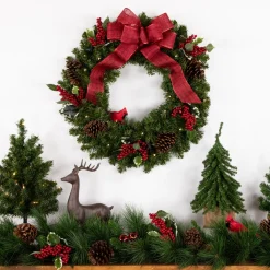 Pre-Lit Wreaths*Northlight Pre-Lit Canadian Pine Artificial Christmas Wreath, 24-Inch, Clear Lights