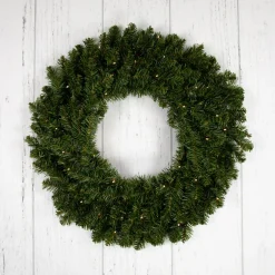 Pre-Lit Wreaths*Northlight Pre-Lit Canadian Pine Artificial Christmas Wreath, 24-Inch, Clear Lights