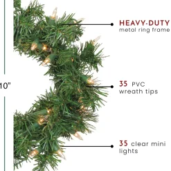 Pre-Lit Wreaths*Northlight Pre-Lit Deluxe Windsor Pine Artificial Christmas Wreath - 10-Inch, Clear Lights