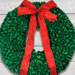 Specialty Wreaths*Northlight Pre-Lit Glittered Leaves Artificial Christmas Wreath - 28-Inch, Clear Lights