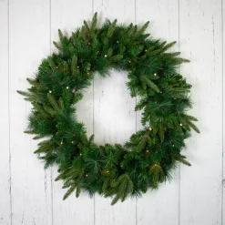 Pre-Lit Wreaths*Northlight Pre-Lit Green Mixed Rosemary Emerald Angel Pine Artificial Christmas Wreath - 30-Inch, Clear Lights