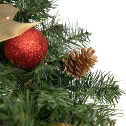 Traditional Pine Wreaths*Northlight Pre-Lit Pine Cone And Gifts Artificial Christmas Wreath, 24-Inch, Warm Clear Led Lights