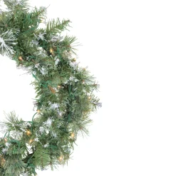 Pre-Lit Wreaths*Northlight Pre-Lit Snow Mountain Pine Artificial Christmas Wreath - 24-Inch, Clear Lights
