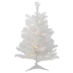 Northlight 2.5 Feet Tall And Smaller>Pre-Lit Snow White Medium Artificial Christmas Tree, 2 Ft - Clear Led Lights