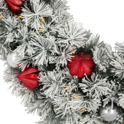 Traditional Pine Wreaths*Northlight Pre-Lit Snowy Bristle Pine Artificial Christmas Wreath, 30-Inch, Warm White Lights