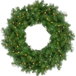 Pre-Lit Wreaths*Northlight Pre-Lit Whitmire Pine Artificial Christmas Wreath - 24-Inch, Warm White Led Lights