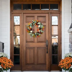 Northlight Pumpkin, Pinecone, And Gourd Artificial Fall Harvest Wreath, 24-Inch, Unlit