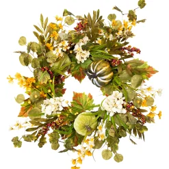 Northlight Pumpkins And Berries Artificial Fall Harvest Twig Wreath, 24-Inch, Unlit