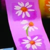 The Ribbon People Purple And White Gerbera Daisies Wired Craft Ribbon 1.5" X 27 Yards
