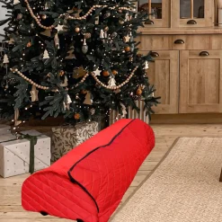 Tree Storage*Northlight Quilted Red Rolling Christmas Tree Storage Bag For Trees Up To 7.5Ft