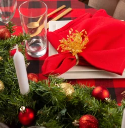 Linens*CC Home Furnishings Red And Black Buffalo Plaid Christmas Rectangular Tablecloth 60