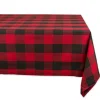 Linens*CC Home Furnishings Red And Black Buffalo Plaid Rectangular Christmas Tablecloth 60" X 104"