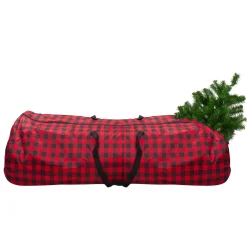 Tree Storage*Dyno Red And Black Plaid Rolling Tree Christmas Tree Storage Bag For Artificial Trees Up To 7.5Ft
