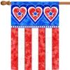 Toland Home Garden Red And Blue Hearts With Stripes Patriotic Outdoor House Flag 40" X 28"