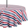 CC Home Furnishings Red And Blue Patriotic Striped Round Tablecloth With Zipper 60"