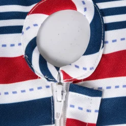 CC Home Furnishings Red And Blue Patriotic Striped Round Tablecloth With Zipper 60