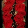 The Ribbon People Red And Gold Rose Flower Wired Craft Garland 54'