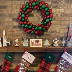 Shatterproof Ball Wreaths*Northlight Red And Green 3-Finish Shatterproof Ball Christmas Wreath - 24-Inch, Unlit