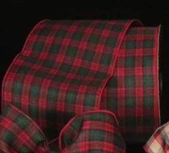 Ribbon*The Ribbon People Red And Green Plaid Wired Craft Ribbon 5" X 50 Yards