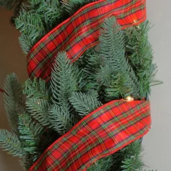 Ribbon*Northlight Red And Green Plaid Wired Christmas Craft Ribbon 2.5