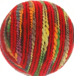 Raz Balls>Red And Green Strings Christmas Ball Ornament 5" (125Mm)