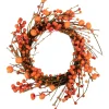 Berry Wreaths*Northlight Red And Orange Berries With Mini Pumpkins Fall Harvest Wreath, 20-Inch, Unlit