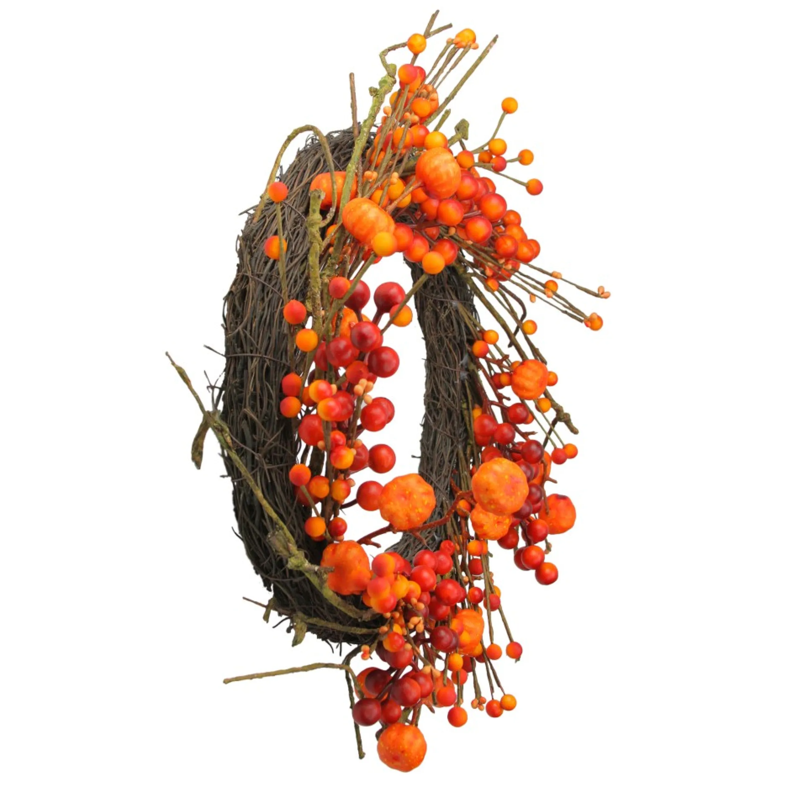 Berry Wreaths*Northlight Red And Orange Fall Berry And Mini Pumpkin Artificial Thanksgiving Wreath - 20-Inch, Unlit
