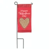 Contemporary Home Living Red And White Double Applique "Happy Valentine's Day" Outdoor Garden Flag With Pole 8.5" X 4"