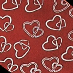 The Ribbon People Red And White Locking Heart Cut Edge Craft Ribbon 4" X 50 Yards