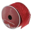 Ribbon*Northlight Red Metallic Christmas Wired Craft Ribbon 2.5" X 10 Yards