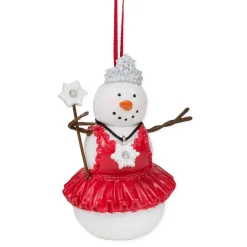 Contemporary Home Living Snowmen>Red Princess Snowman Resin Tree Ornament 3"