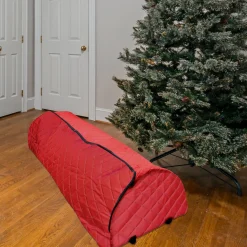 Tree Storage*Northlight Red Quilted Rolling Christmas Tree Storage Bag For Trees Up To 12Ft