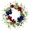 Northlight Red, White And Blue Hydrangea And Eucalyptus Patriotic Artificial Wreath