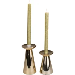 Candles & Holders*Northlight Set 2 Gold Glittered Flameless Led Taper Christmas Candles 11"