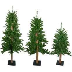 Northlight Unlit Traditional Trees>Set Of 3 Alpine Artificial Christmas Trees 3', 4'And 5'- Unlit