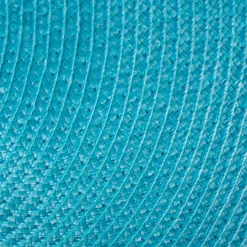Contemporary Home Living Set Of 6 Aqua Blue Round Woven Table Placemats 14.75