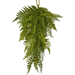 Unlit Teardrops*Nearly Natural Set Of 2 Artificial Fern Teardrop Christmas Swag, 28-Inch, Unlit