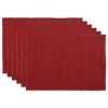 Contemporary Home Living Set Of 6 Barn Red Ribbed Placemat, 19"