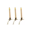 CC Christmas Decor Set Of 3 Battery Operated Led Gold Cambridge Slant Christmas Candle Lamps 12"
